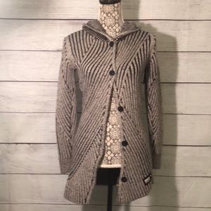 Diesel Acid Wash Black Ribbed Cardigan Size 12